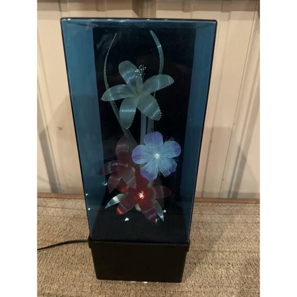Vintage Fiber Optic Flower Display Case With Music Box- App 14” Tall- Read - Picture 11 of 14